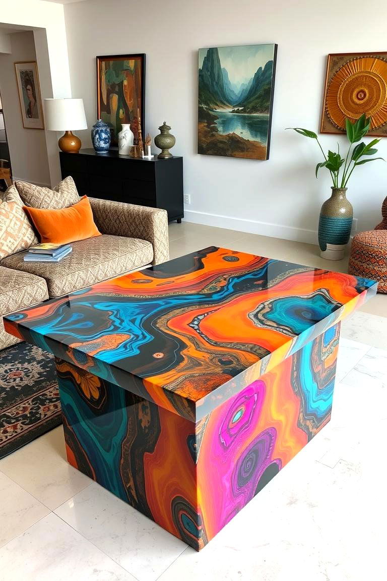 Colorful Resin Table - 24 Table Design Ideas