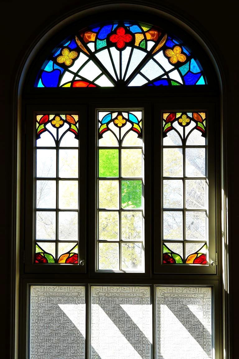 Colorful Stained Glass Inlays - 24 spanish style windows