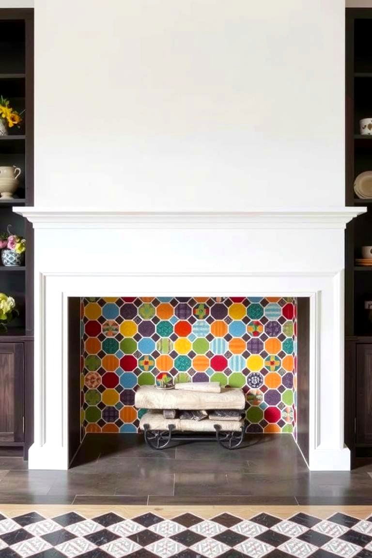 Colorful Tile Designs - 24 Fireplace Accent Wall Ideas