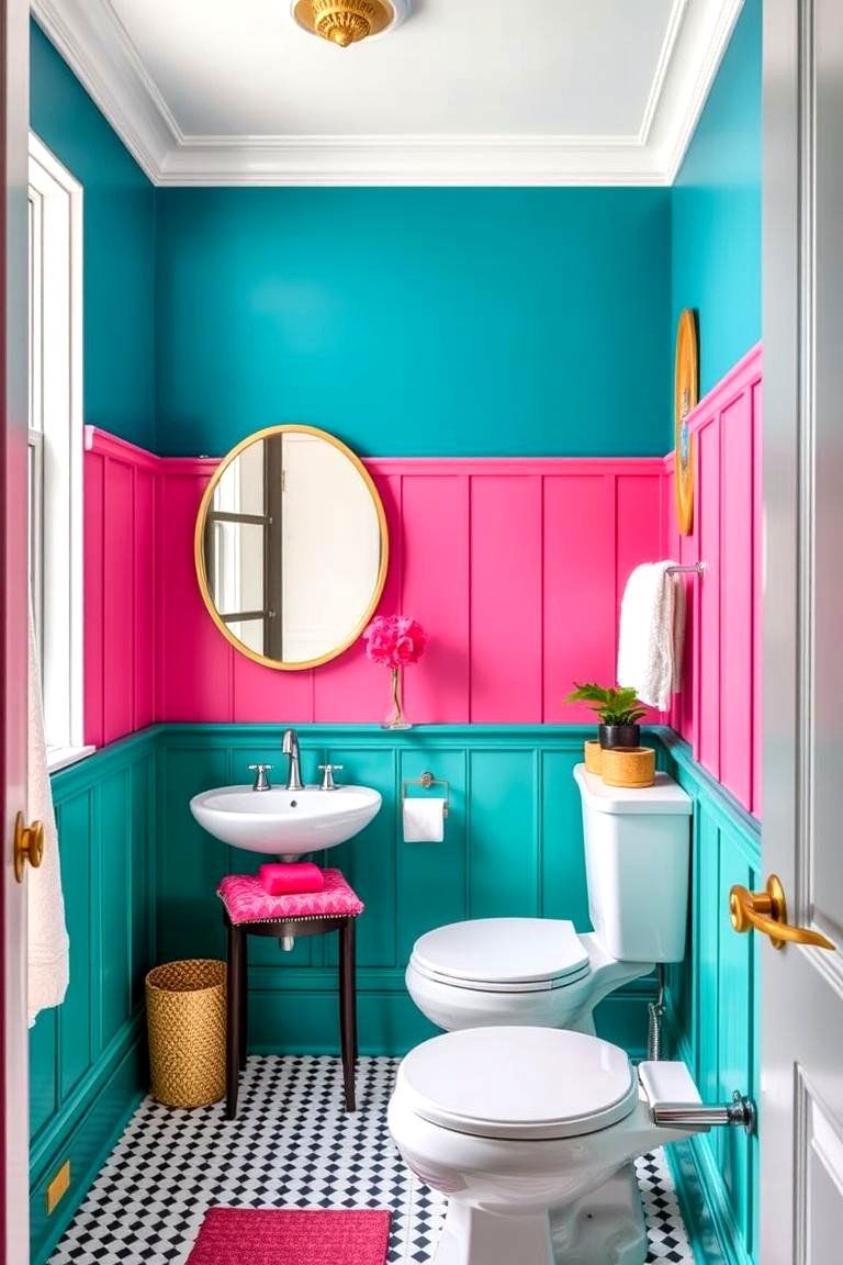 Colorful Wainscoting - 24 Bathroom Wainscoting Ideas