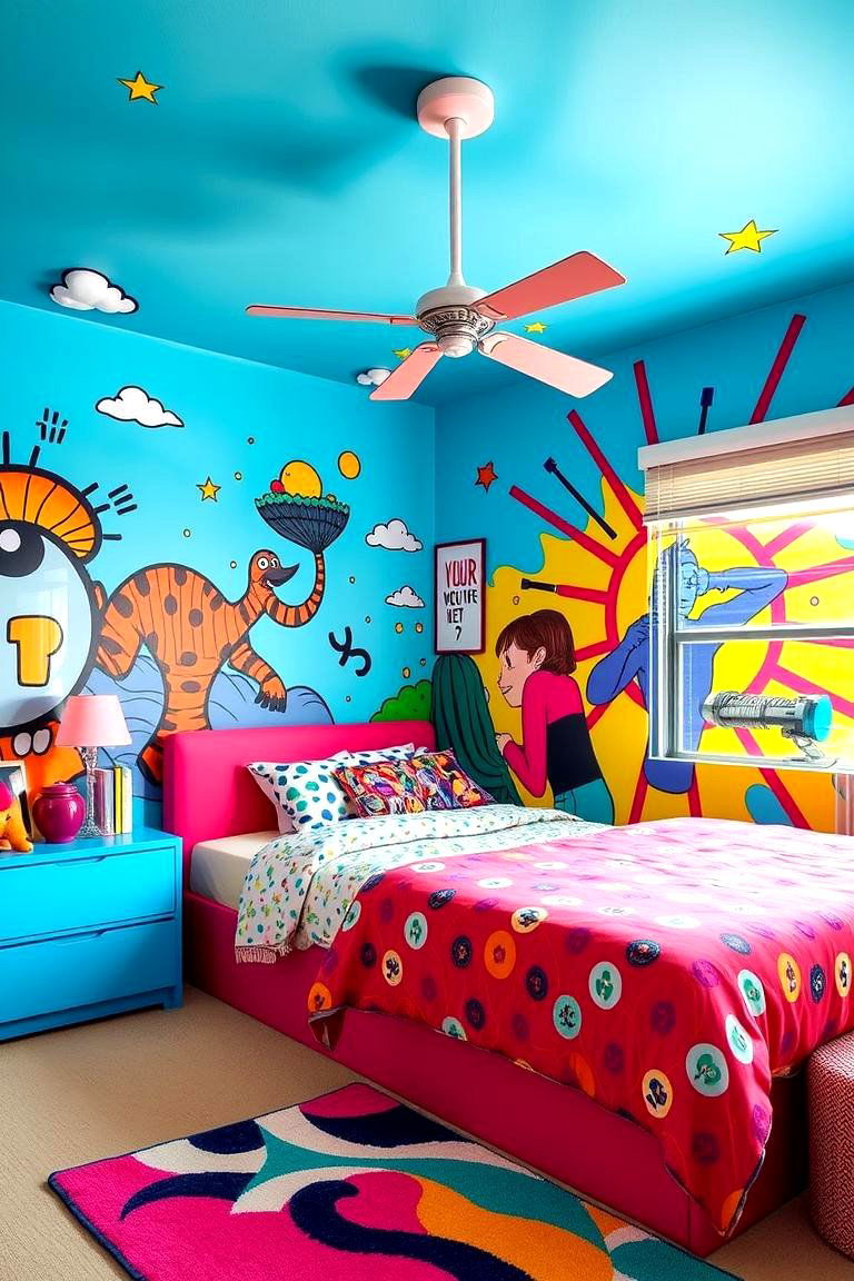 Colorful Walls for a Vibrant Atmosphere - 24 Teen Bedroom Ideas