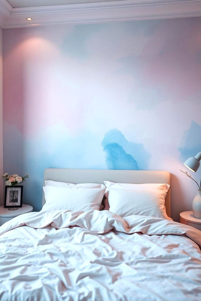 Colorful Watercolor Designs for a Dreamy Effect - 24 Bedroom Wallpaper Ideas