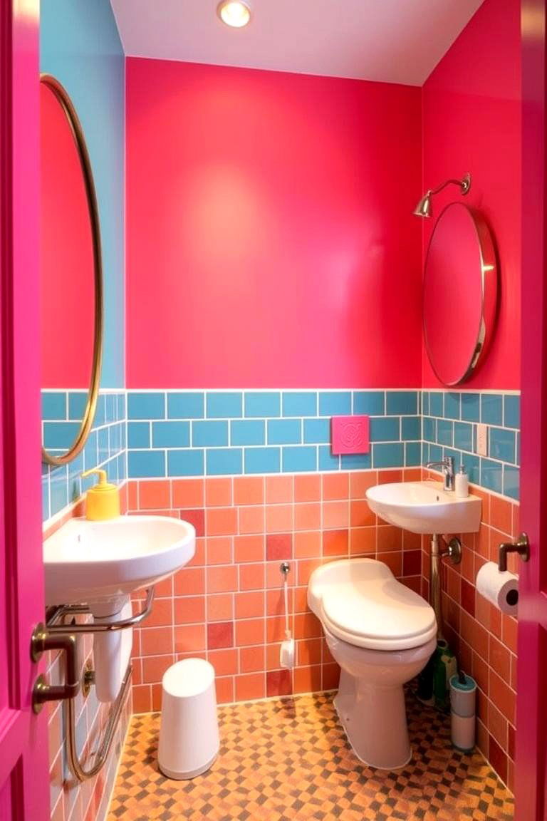 Colorful and Bold Accents - 24 Eclectic Bathroom Ideas