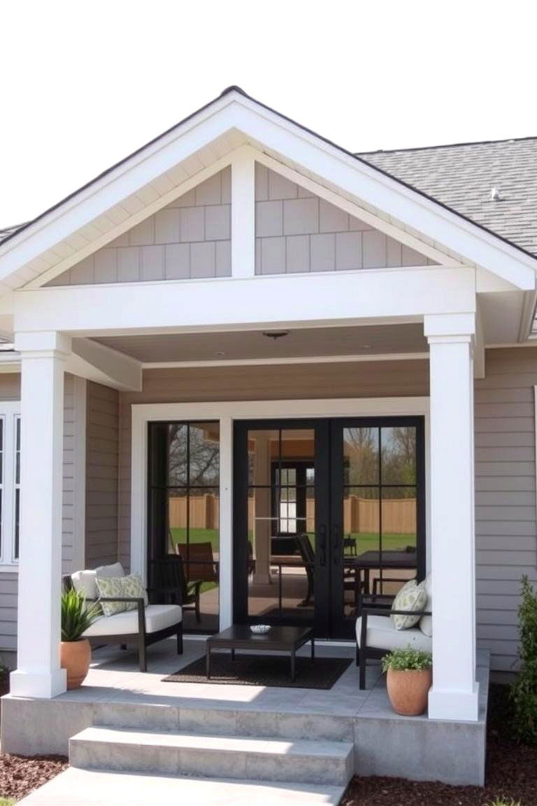 Combination Flat and Shed Roof for Customization - 24 Front Porch Roof Ideas