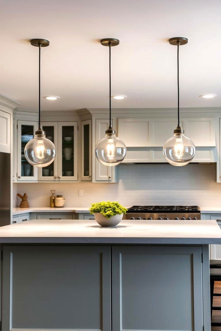Combination Lighting for Layered Effects - 24 Kitchen Island Lighting Ideas
