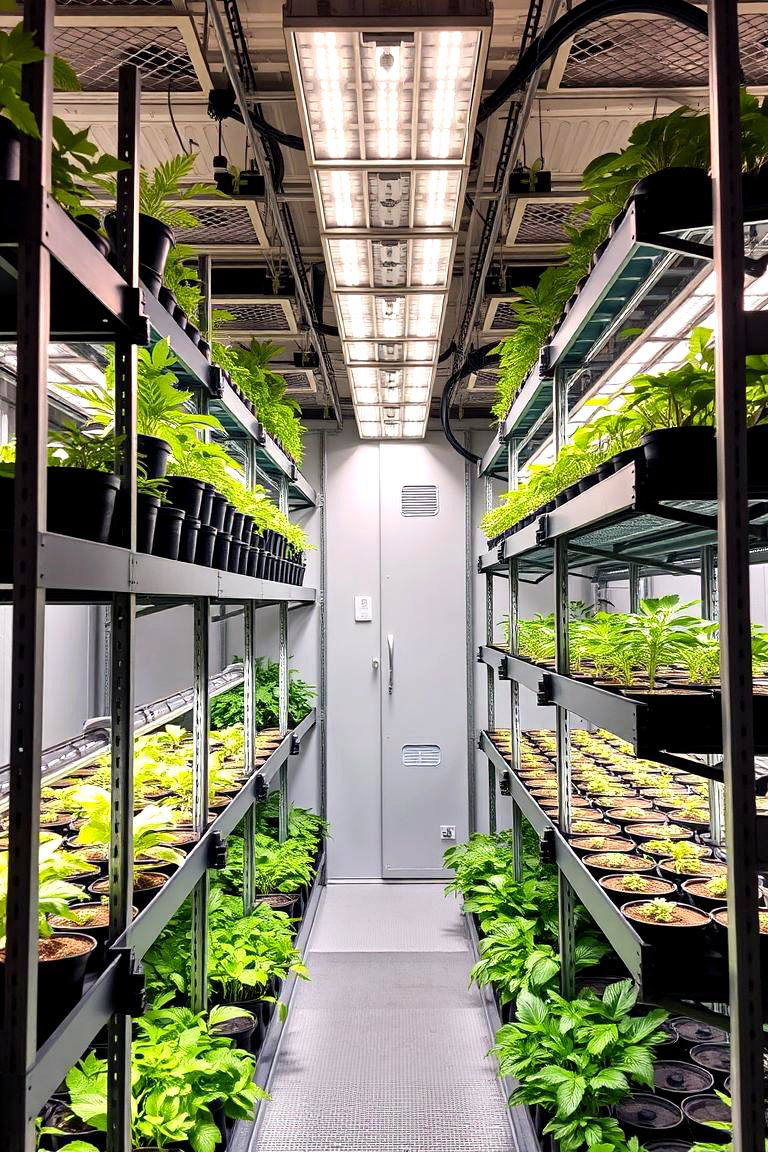 Combination Shelving and Grow Light Systems - 24 Greenhouse Shelving Ideas