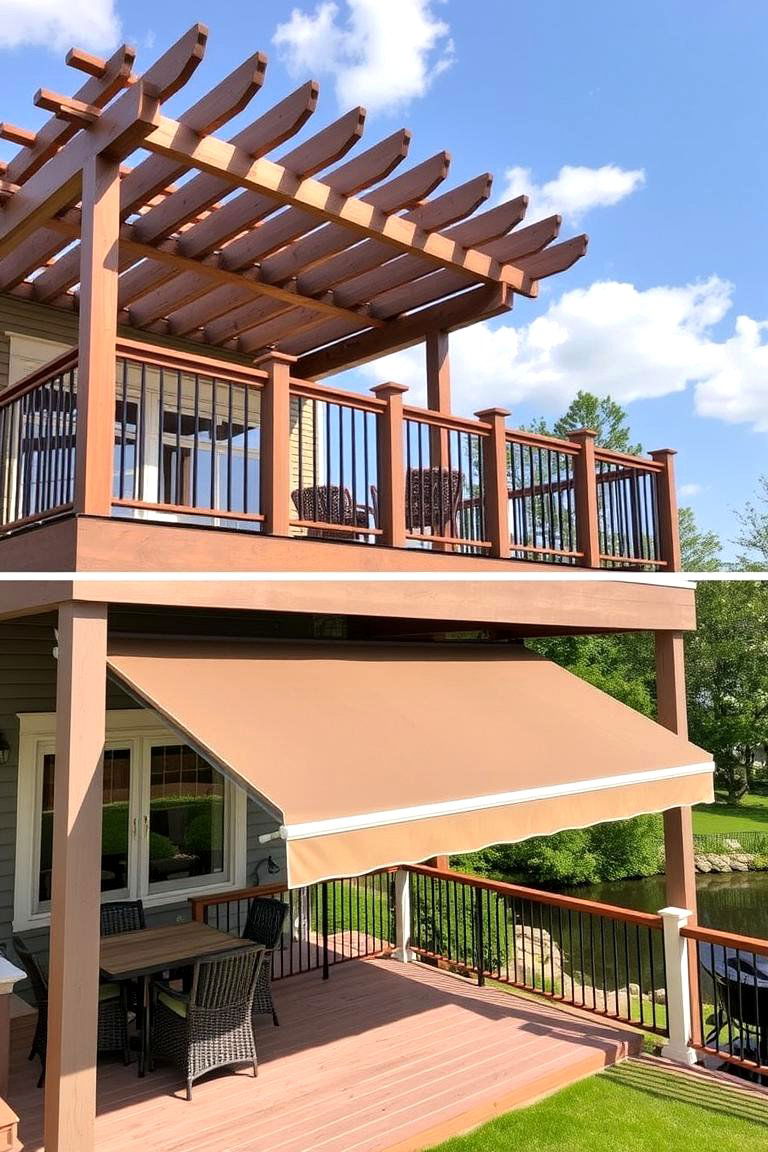 Combination of Coverage Types - 24 Partially Covered Deck Ideas