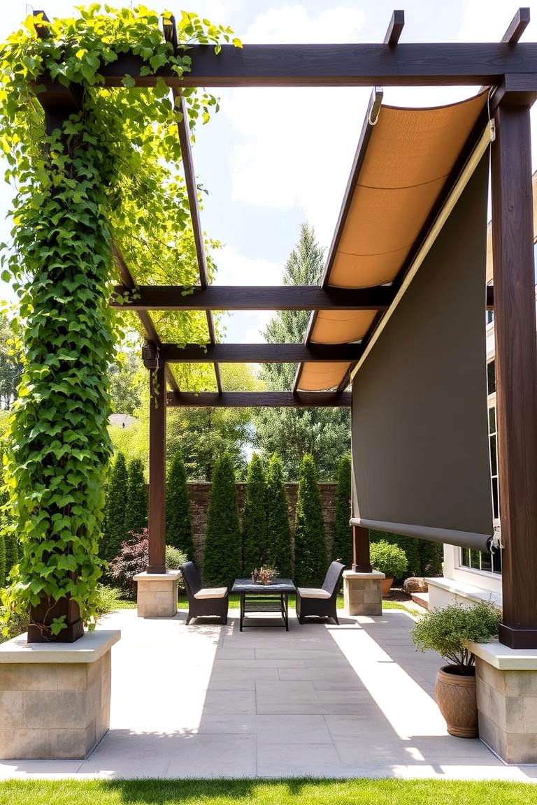 Combination of Materials - 24 Pergola Cover Ideas