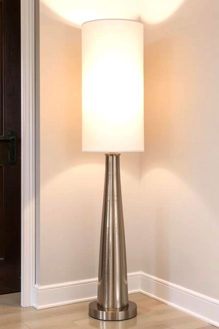 Combine Art and Function with a Statement Lamp - 24 Entry Table Decor Ideas