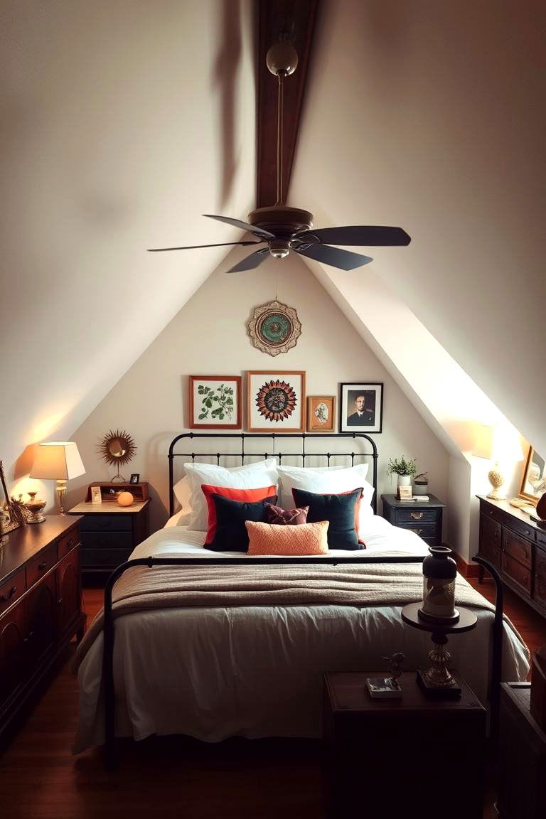 Combine Modern and Vintage Elements - 24 Attic Bedroom Ideas