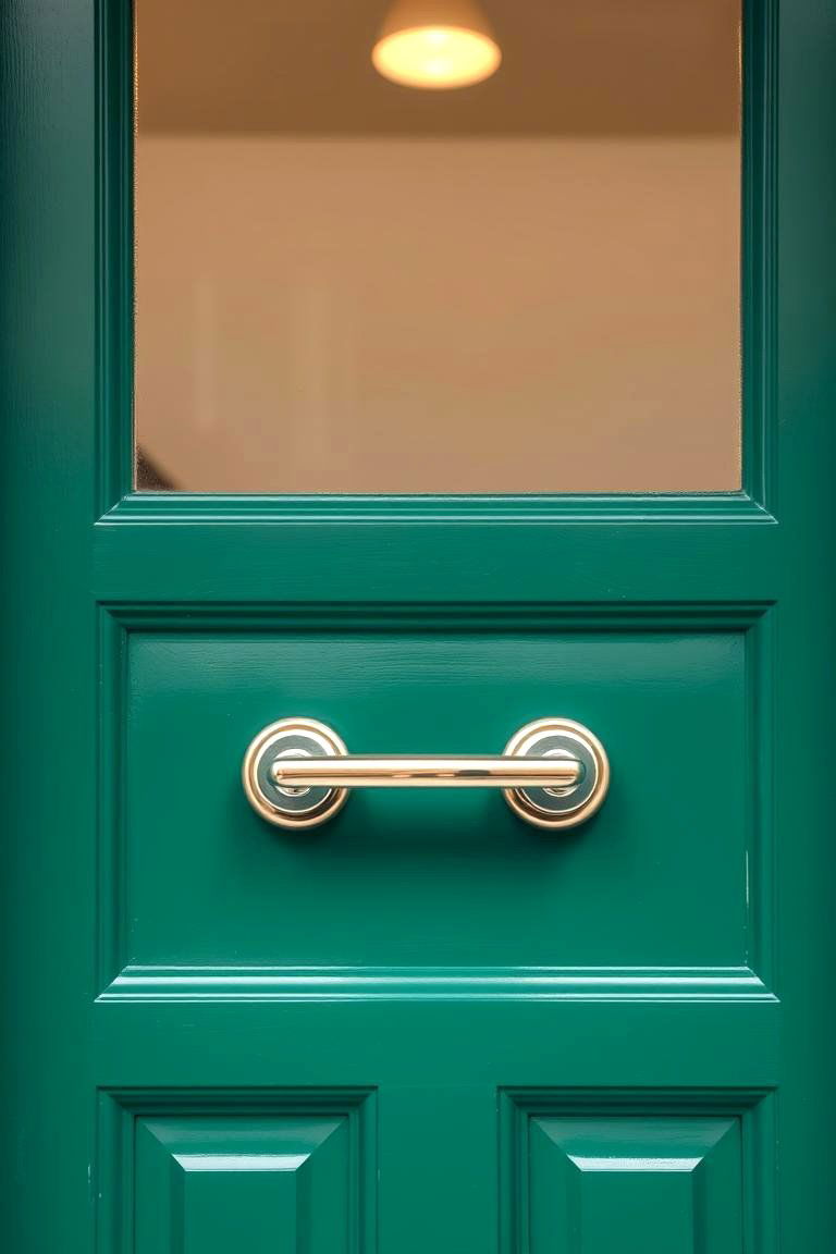 Combine with Shiny Silver Accents for a Modern Look - 24 Emerald Green Front Door Ideas