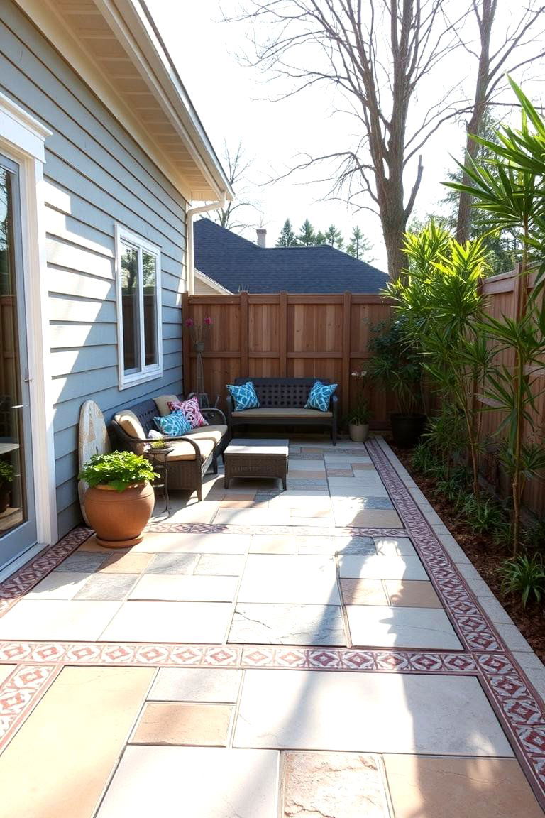 Combining Different Tile Types - 24 patio tile ideas