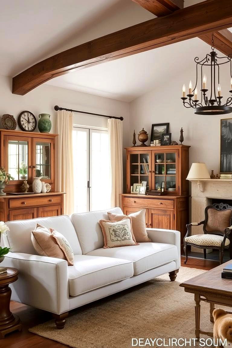 Combining Modern and Rustic Elements - 24 French Country Living Room Ideas