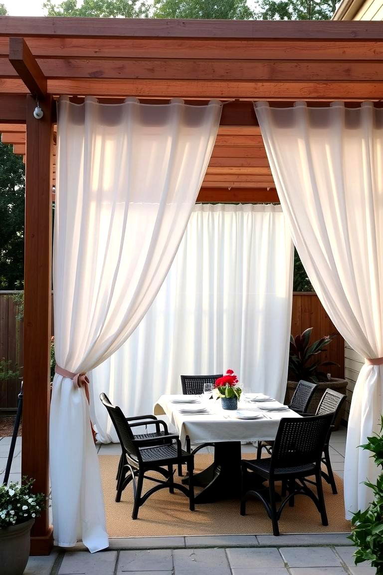 Combining Privacy and Structure with a Pergola and Fabric - 24 Privacy Patio Ideas