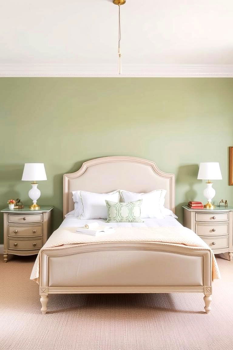 Combining Sage Green with Cream or Off White - 24 Sage Green Bedroom Ideas