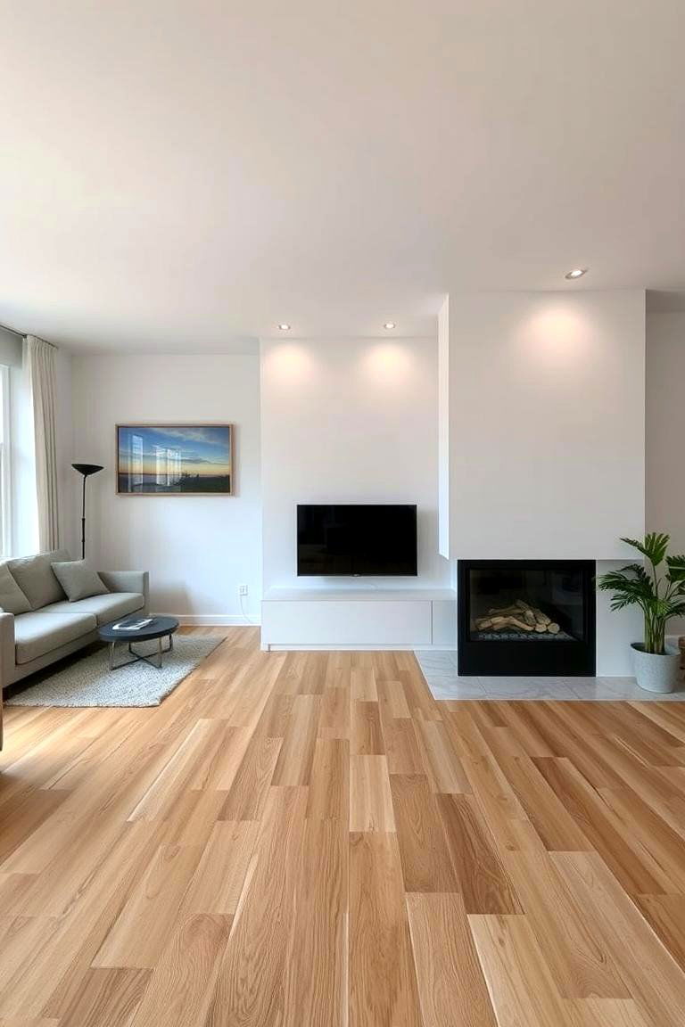 Combining Wood with Other Materials - 24 Living Room Wood Floor Ideas