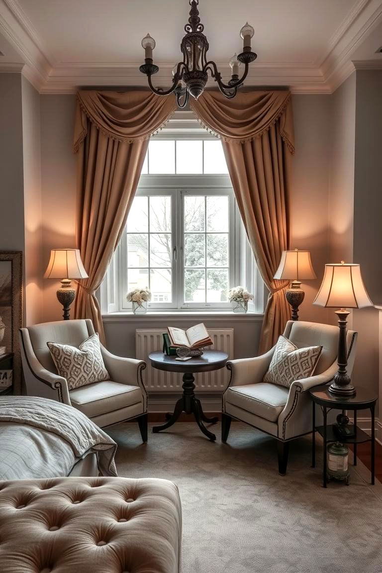 Comfortable Armchairs and Side Tables - 24 Grandmillennial Style Bedroom Ideas