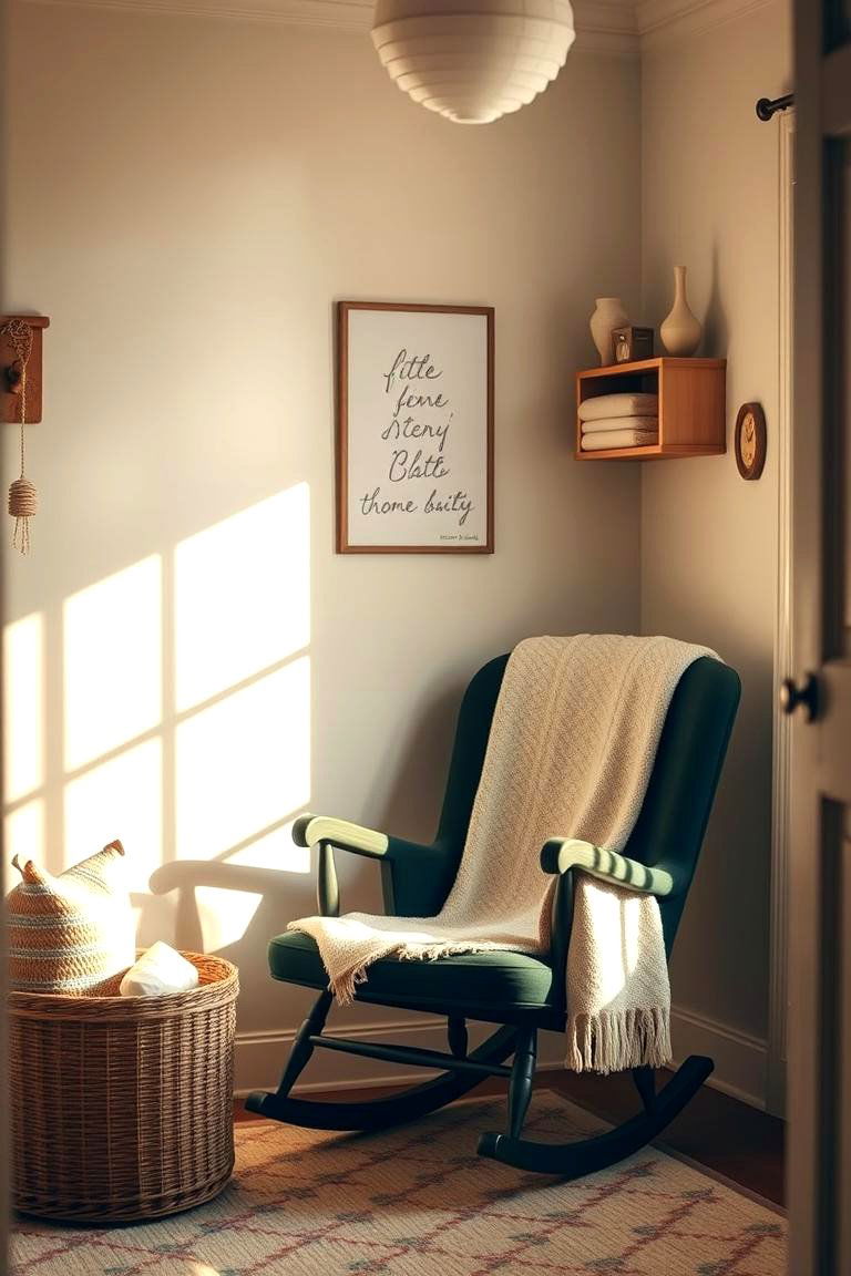 Comfortable Dark Green Rocking Chair - 24 Dark Green Nursery Ideas