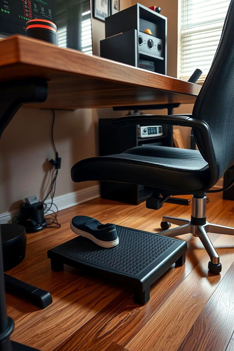 Comfortable Footrest for Improved Posture - 24 Man Cave Office Ideas