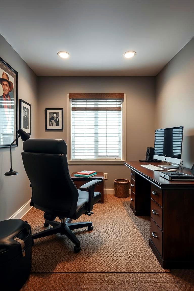 Comfortable Guest Chair for Occasional Visitors - 24 Man Cave Office Ideas