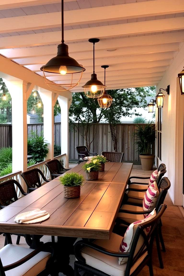 Comfortable Outdoor Dining Area - 24 Enclosed Porch Ideas
