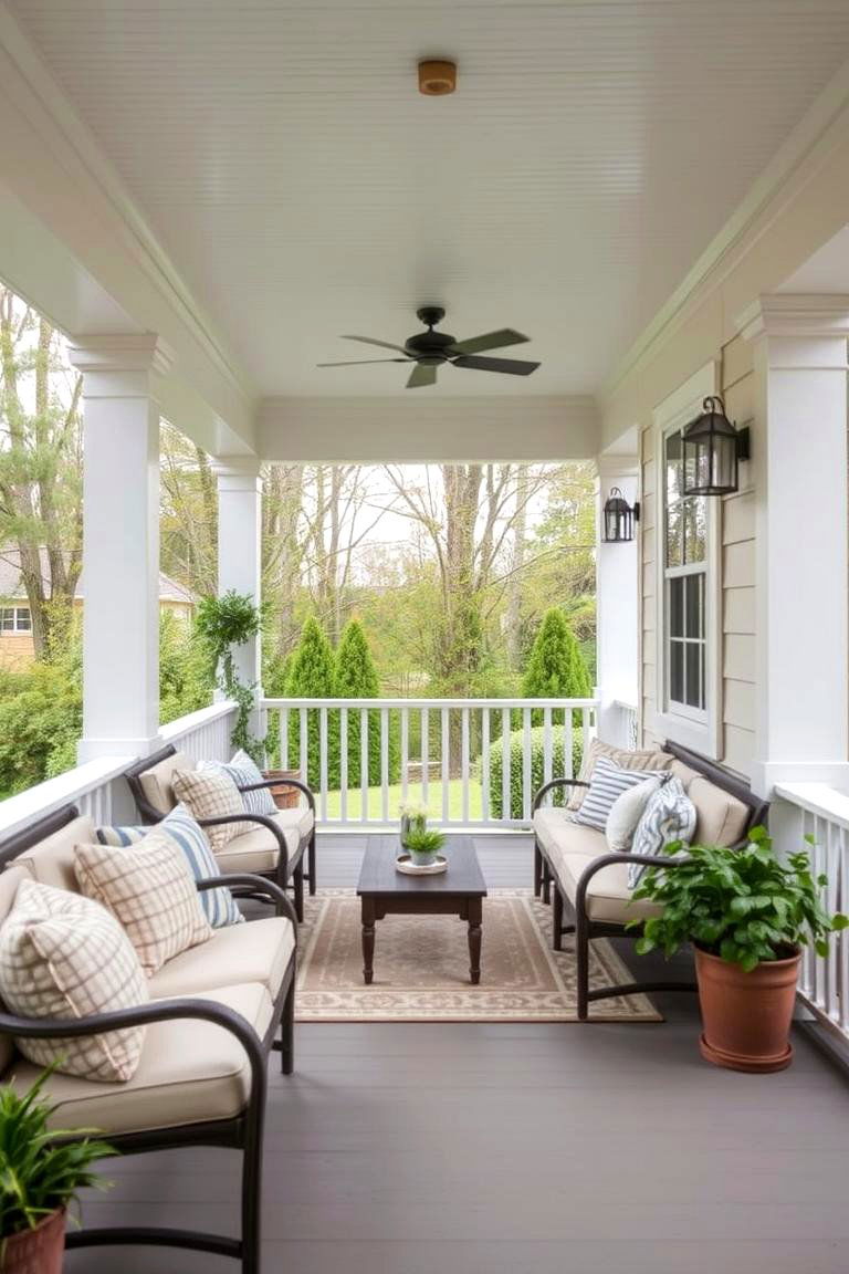 Comfortable Porch Seating - 24 Raised Ranch Front Porch Ideas