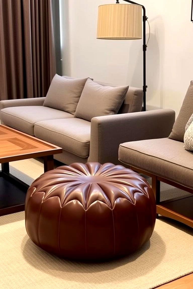 Comfortable Poufs and Ottomans - 24 Organic Modern Living Room Design Ideas