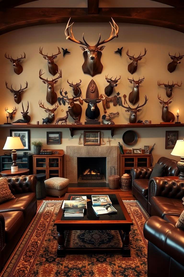 Comfortable Seating Area - 24 Hunting Trophy Room Ideas