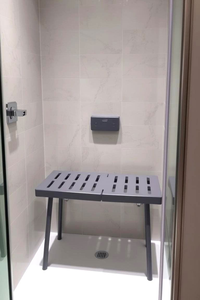 Comfortable Shower Bench with Backrest - 24 Shower Bench Ideas