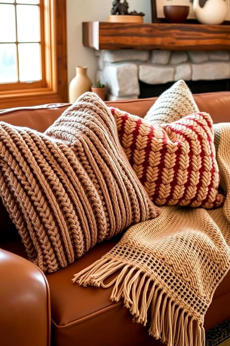 Comfortable Throw Pillows and Blankets - 24 Western Living Room Ideas