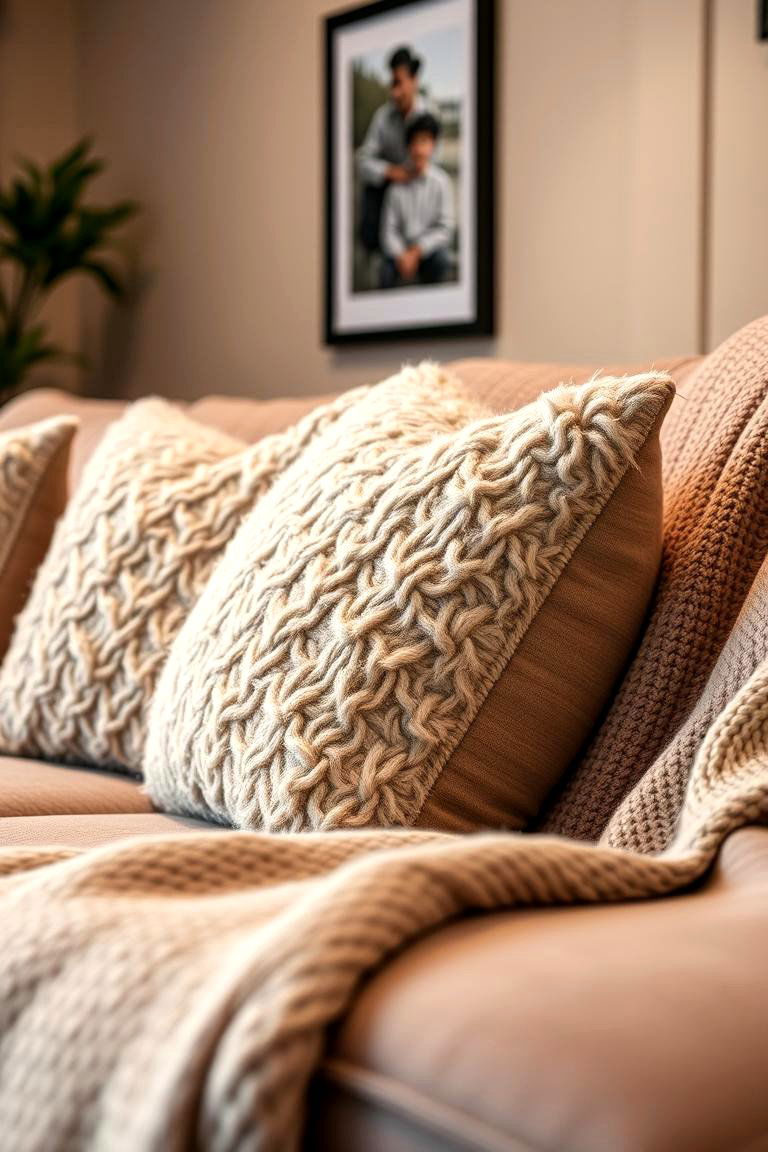 Comfortable Throw Pillows and Blankets - 24 Home Theater Ideas