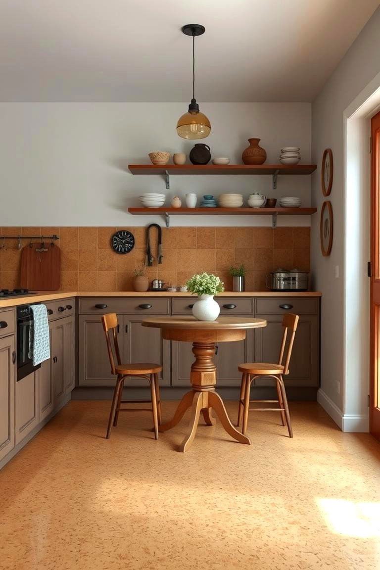 Comfortable and Sound Absorbing Cork - 24 Kitchen Flooring Ideas