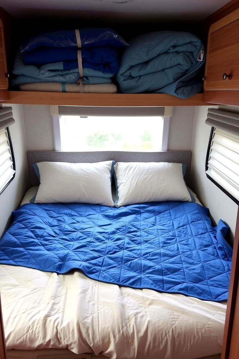 Comfortable and Space Saving Bedding - 24 Rv Bedroom Ideas