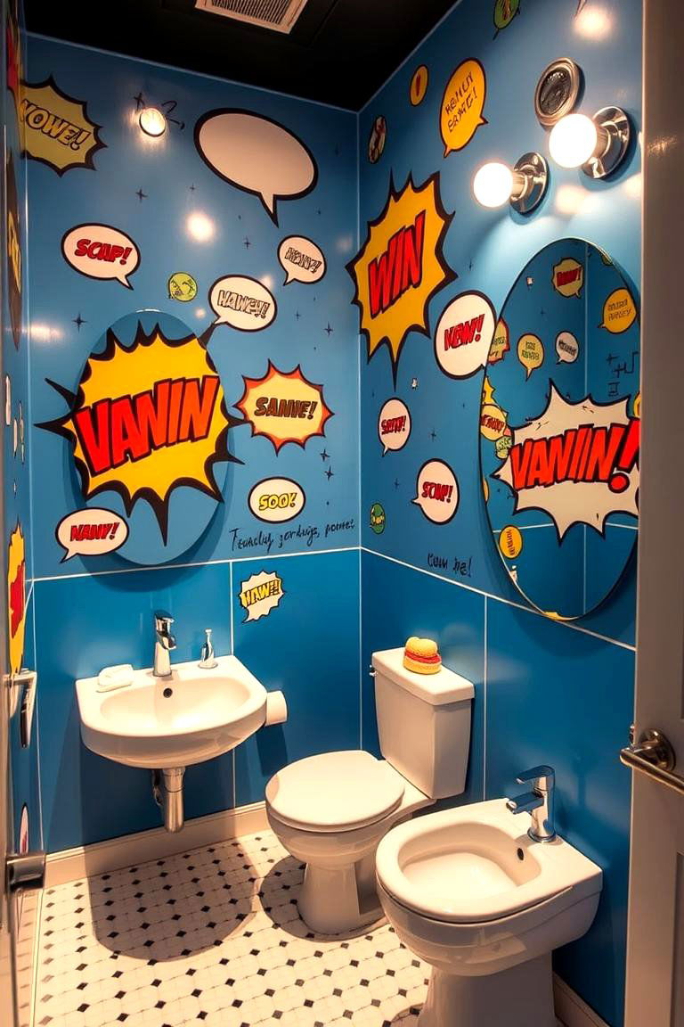 Comic Book Fun Bathroom - 24 Boy Bathroom Ideas