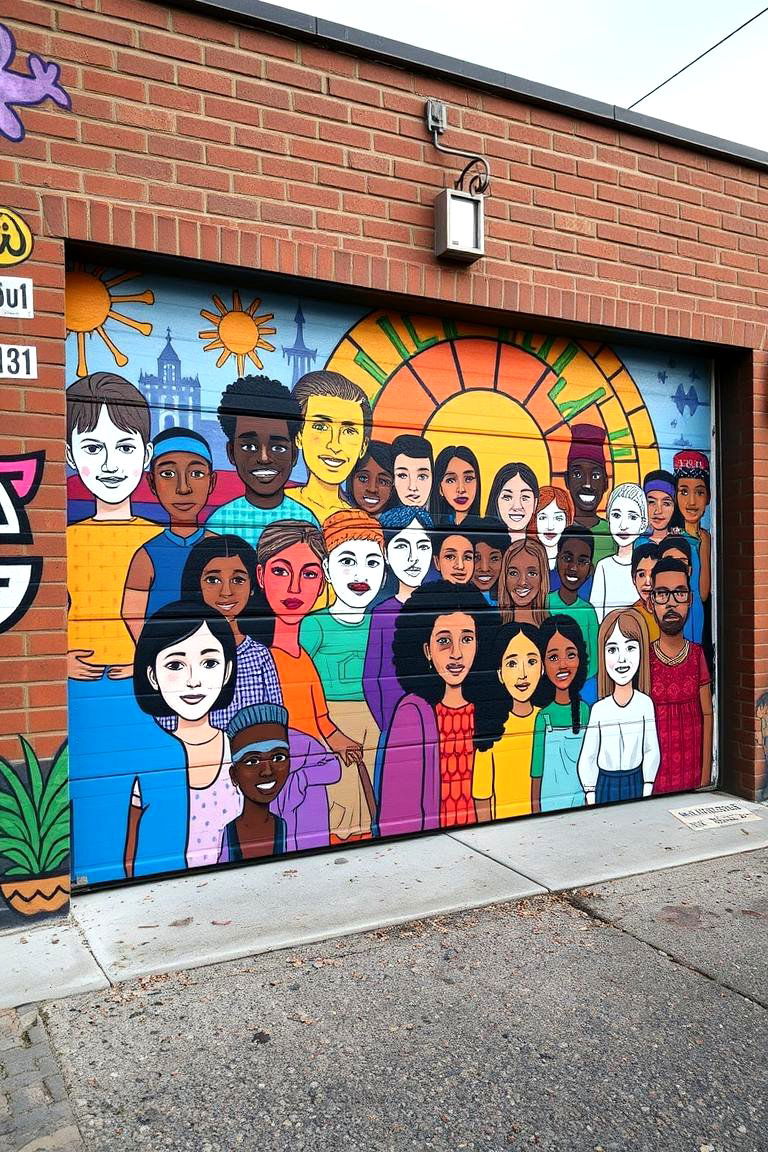 Community Collaboration Mural - 24 Garage Door Murals