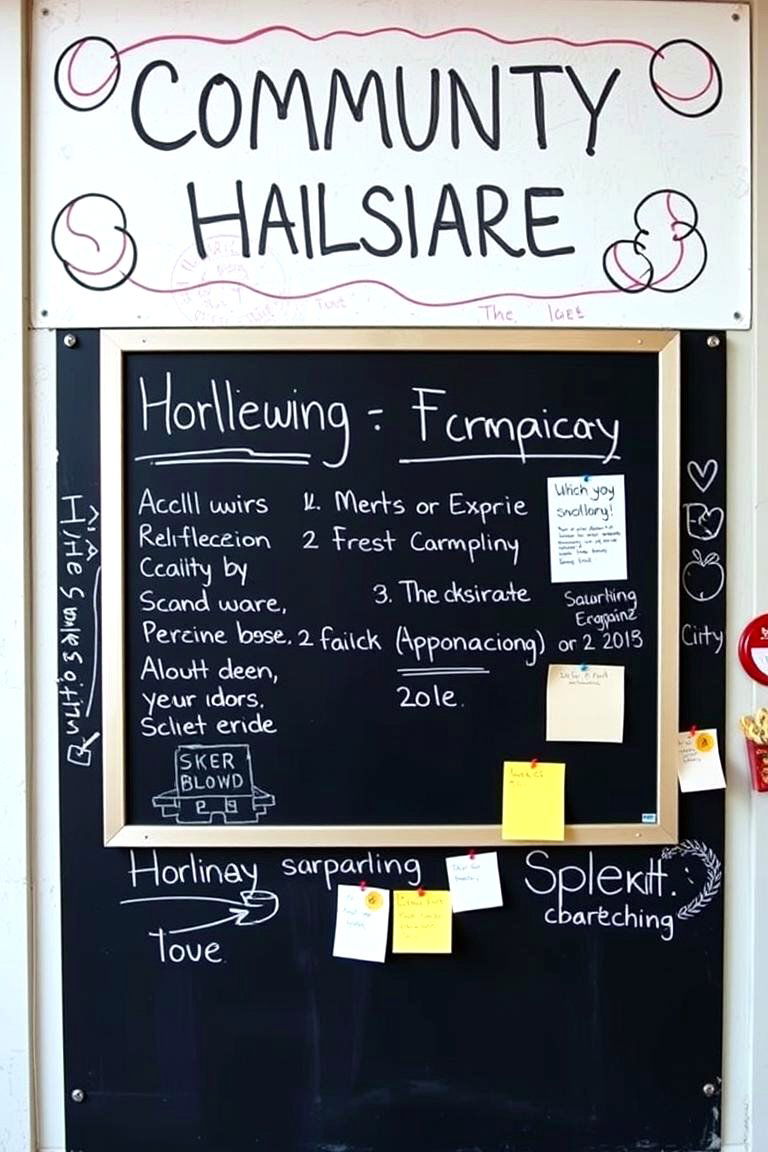 Community Message Chalkboard - 24 Chalkboard Wall Ideas