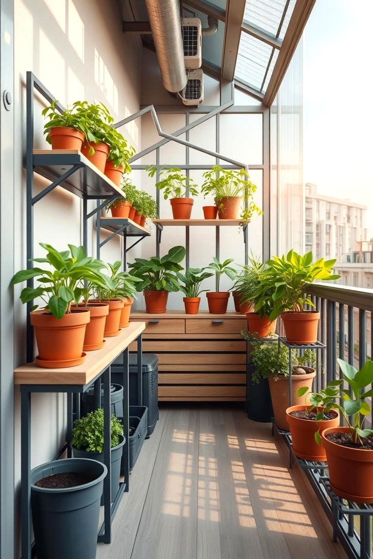 Compact Balcony Greenhouse - 24 Greenhouse Room Ideas