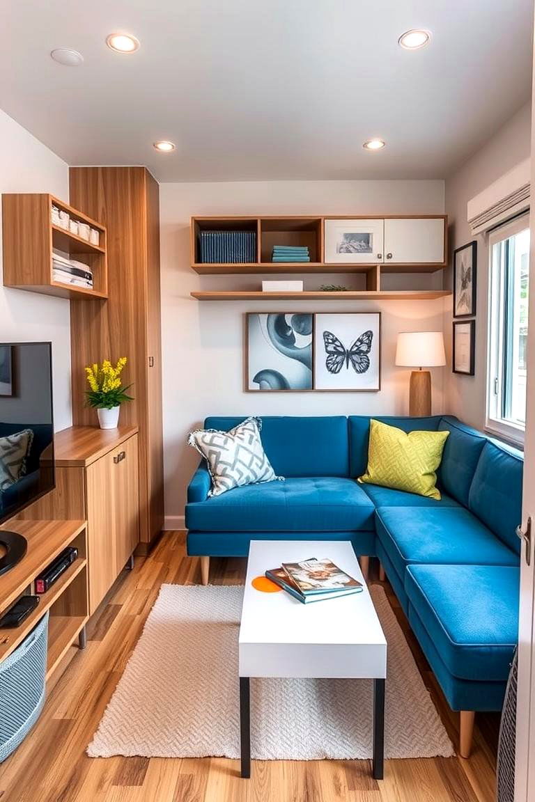 Compact Blue Couch for Small Living Spaces - 24 Blue Couch Living Room Ideas