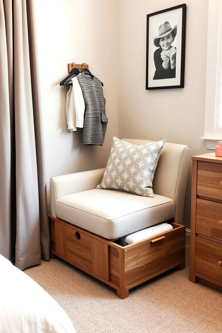 Compact Chair with Built in Storage - 24 Bedroom Chair Ideas