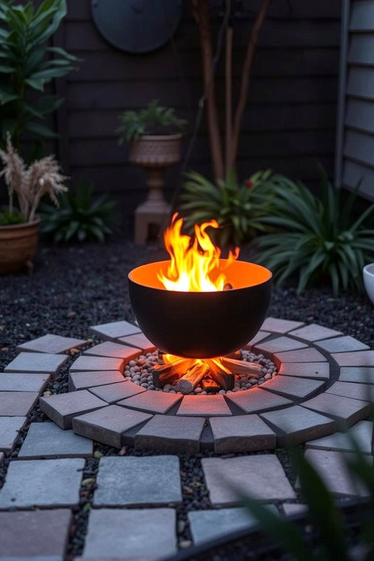 Compact Concrete Fire Pit for Cozy Patios - 24 Concrete Paver Patio Fire Pit Ideas