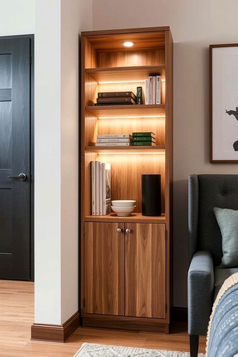 Compact Corner Cabinet - 24 Garbage Can Storage Ideas