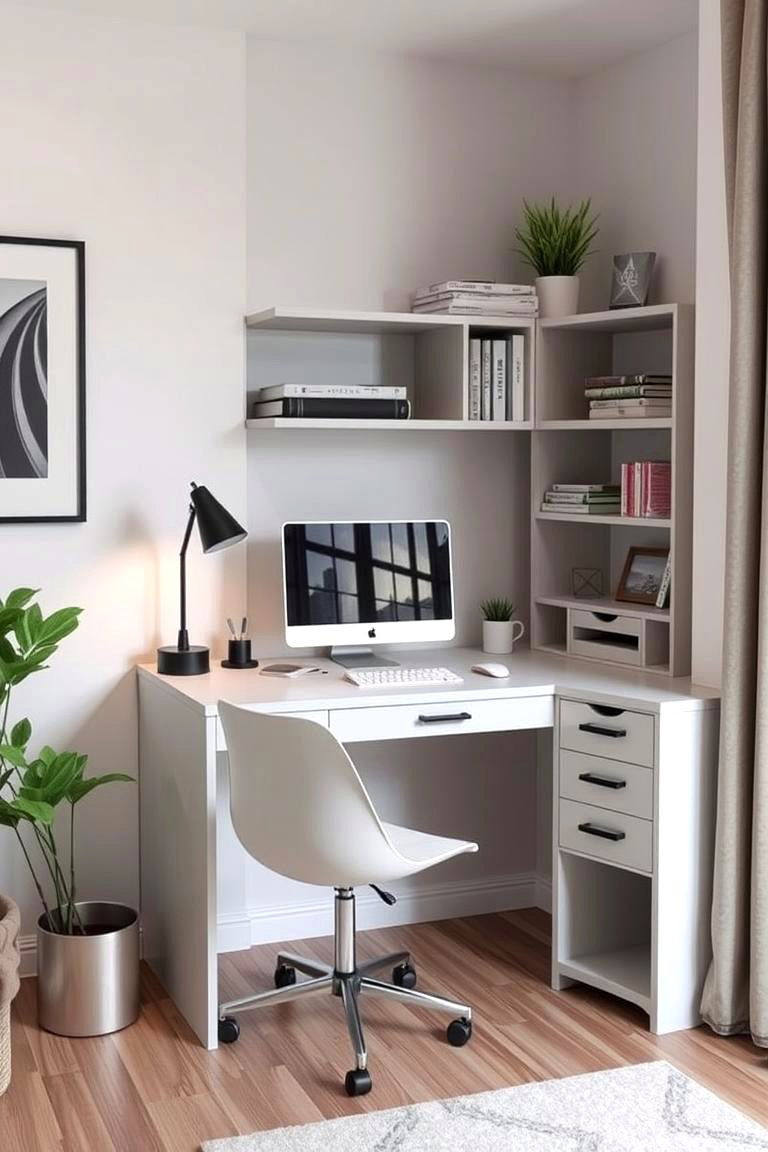 Compact Corner Desk - 24 Modern Home Office Ideas