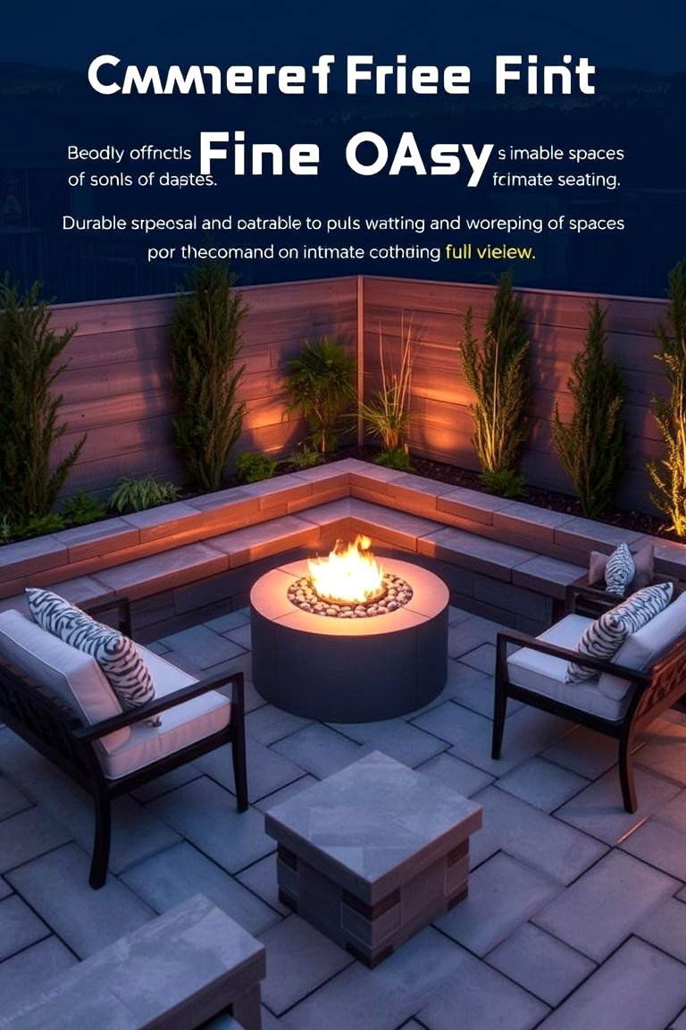 Compact Corner Fire Pit Oasis - 24 Outdoor Corner Fireplace Ideas