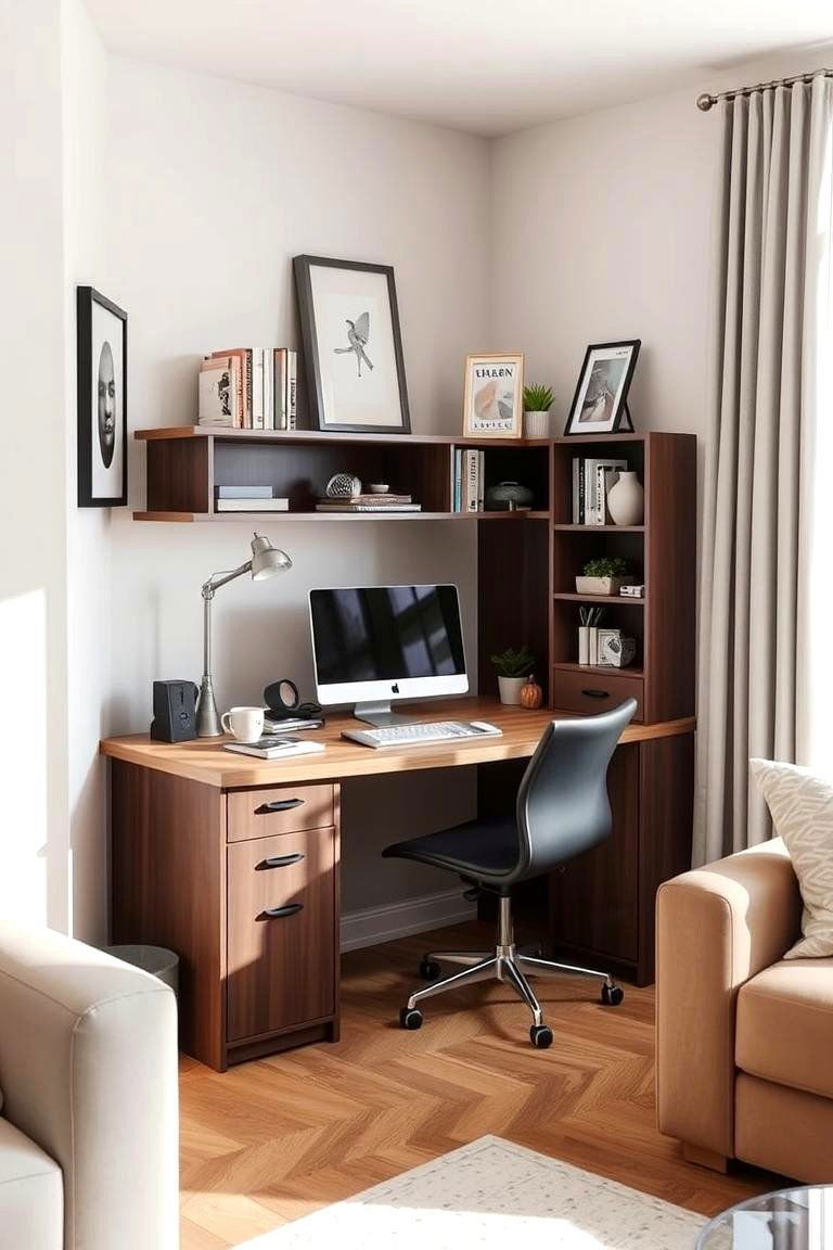 Compact Corner Productivity Hub - 24 Desk in Living Room Ideas
