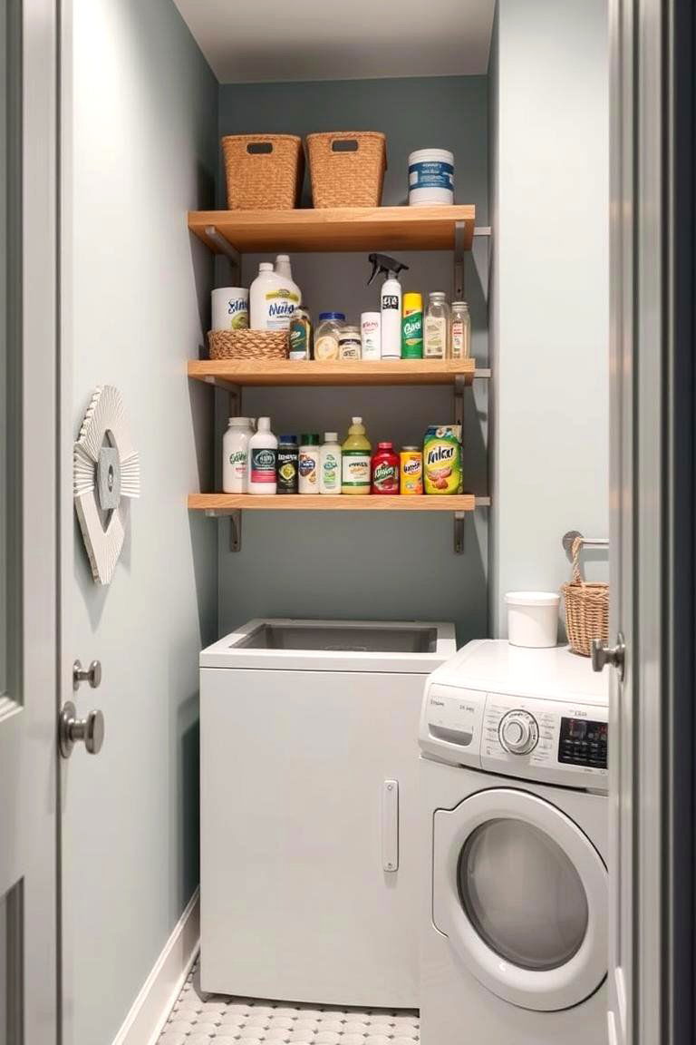 Compact Corner Shelving - 24 Laundry Room Shelving Ideas