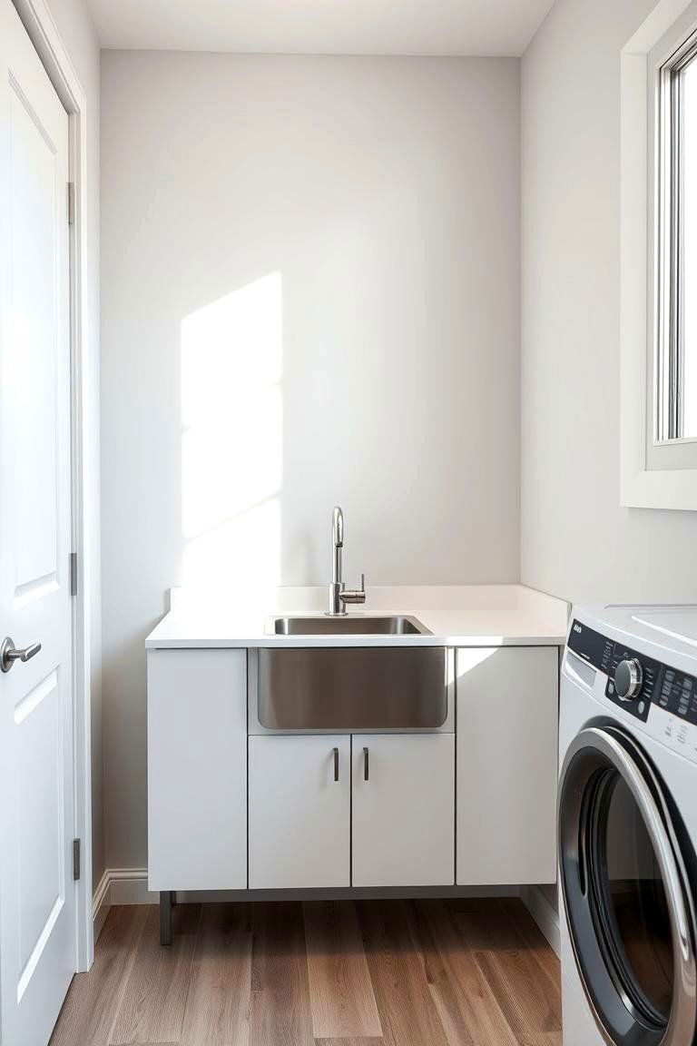 Compact Corner Sink Efficiency - 24 Laundry Room Sink Ideas