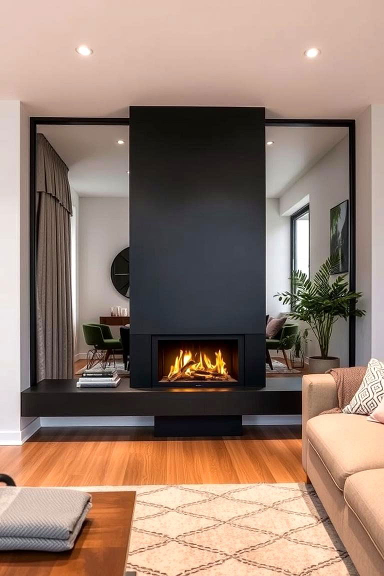 Compact Design Efficiency - 24 Double-sided Fireplace Ideas