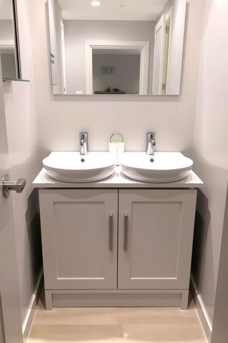Compact Double Sink Vanity for Shared Spaces - 24 Small Bathroom Vanity Ideas