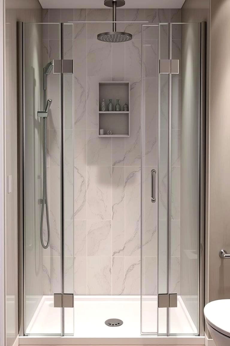 Compact Elegance Shower - 24 Corner Shower Ideas