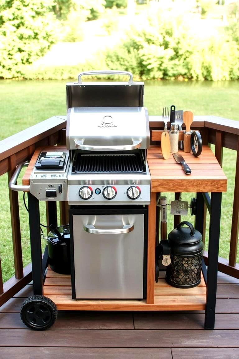 Compact Grill Station - 24 Outdoor Kitchen on Deck